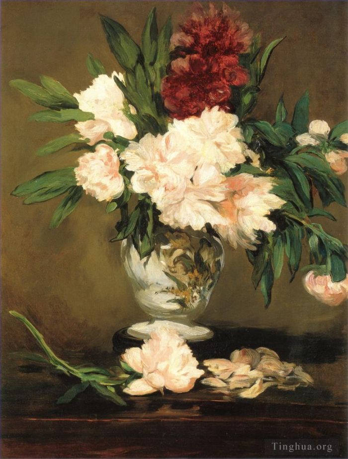 Édouard Manet Ölgemälde - Pfingstrosen in einer Vase