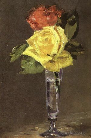 Édouard Manet Werk - Rosen in einem Champagnerglas