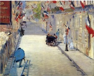 Édouard Manet Werk - Rue Mosnier mit Fahnen geschmückt