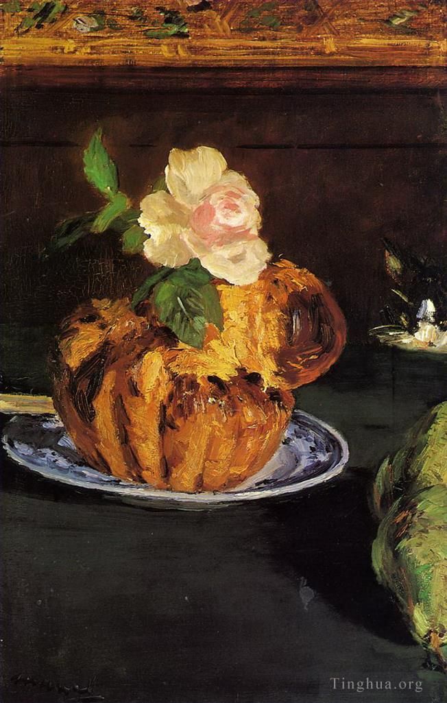 Édouard Manet Ölgemälde - Stillleben mit Brioche