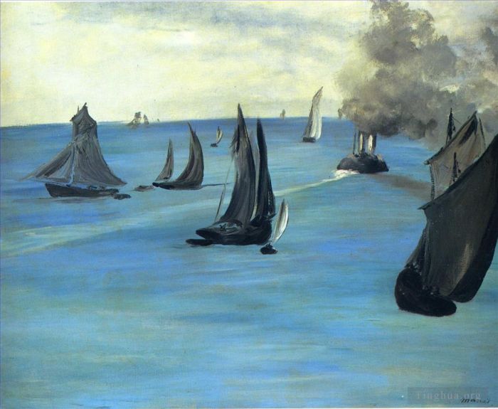 Édouard Manet Ölgemälde - Dampfschiff verlässt Boulogne