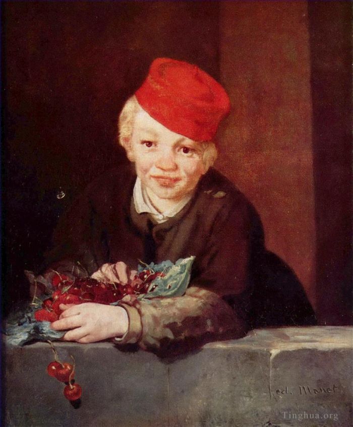 Édouard Manet Ölgemälde - Der Junge mit Kirschen