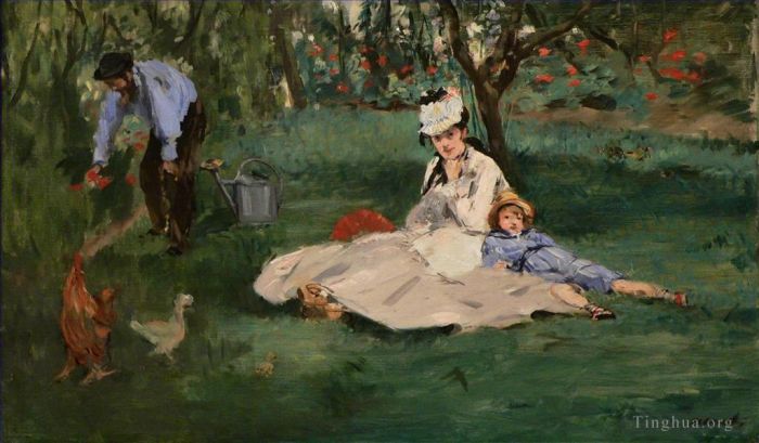 Édouard Manet Ölgemälde - Die Familie Monet in ihrem Garten in Argenteuil