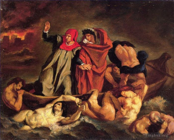 Édouard Manet Ölgemälde - Die Bark von Dante, Kopie nach Delacroix