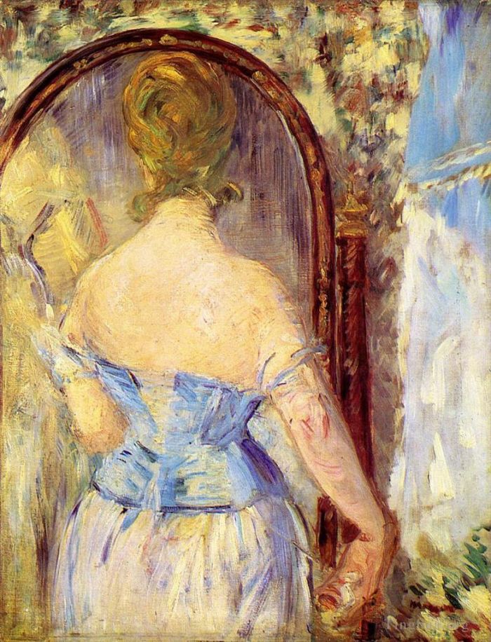 Édouard Manet Ölgemälde - Frau vor einem Spiegel