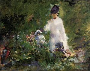 Édouard Manet Werk - Junge Frau zwischen den Blumen