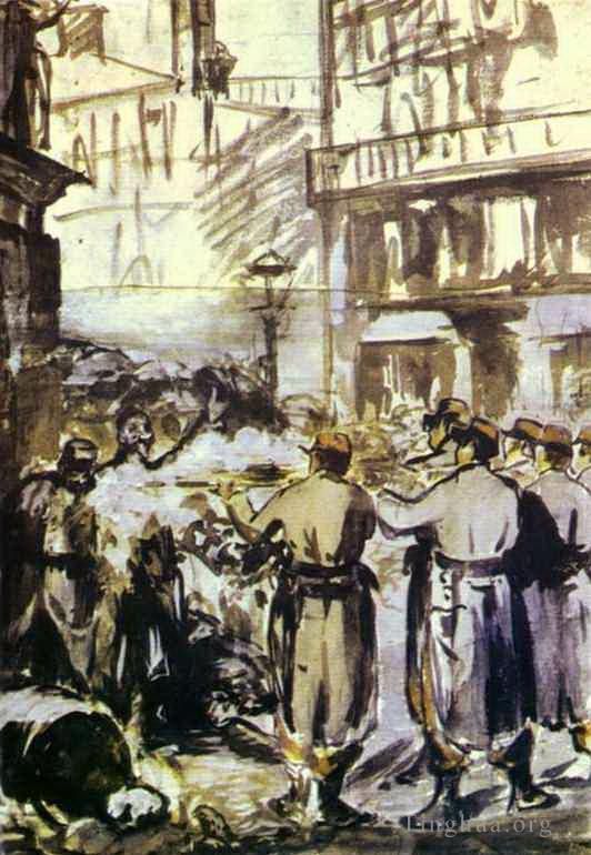 Édouard Manet Andere Malerei - Der Barrikaden-Bürgerkrieg