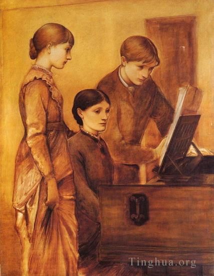 Edward Burne-Jones Ölgemälde - Porträtgruppe der Künstlerfamilie