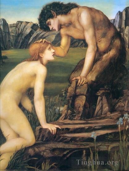 Edward Burne-Jones Ölgemälde - PsycheandPan