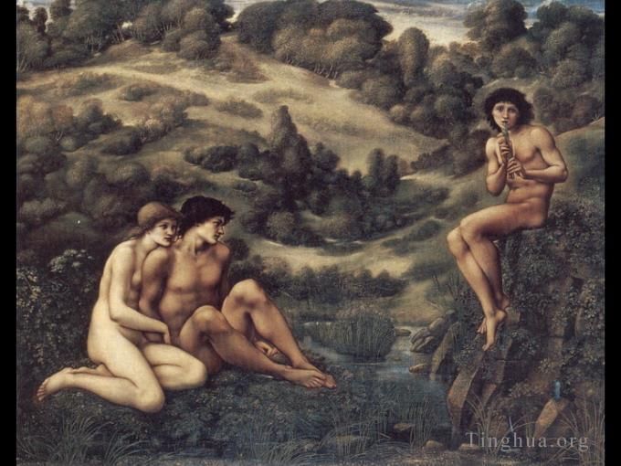 Edward Burne-Jones Ölgemälde - Der Garten von Pan