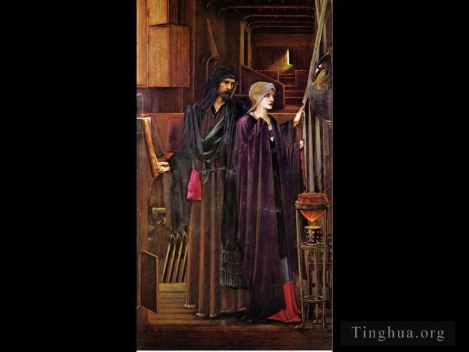 Edward Burne-Jones Ölgemälde - Der Zauberer, Öl auf Leinwand, Stadtmuseen und Kunstgalerie Birmingham