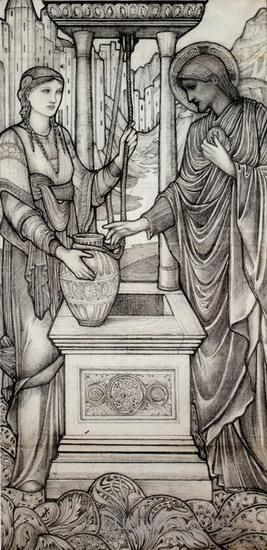 Edward Burne-Jones Andere Malerei - Chrsit und der Brunnen