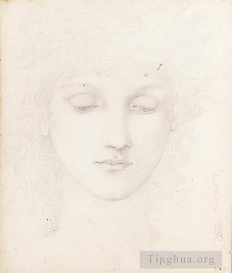 Edward Burne-Jones Andere Malerei - Kopf eines Mädchens