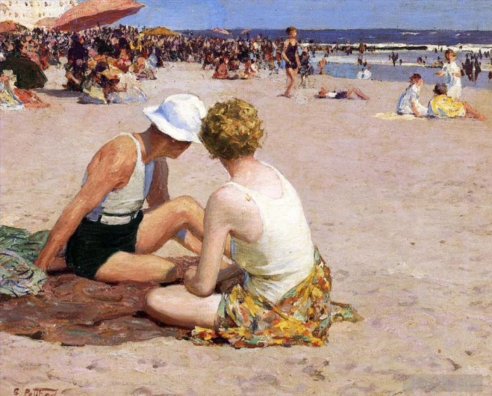 Edward Henry Potthast Ölgemälde - Ein Sommerurlaub