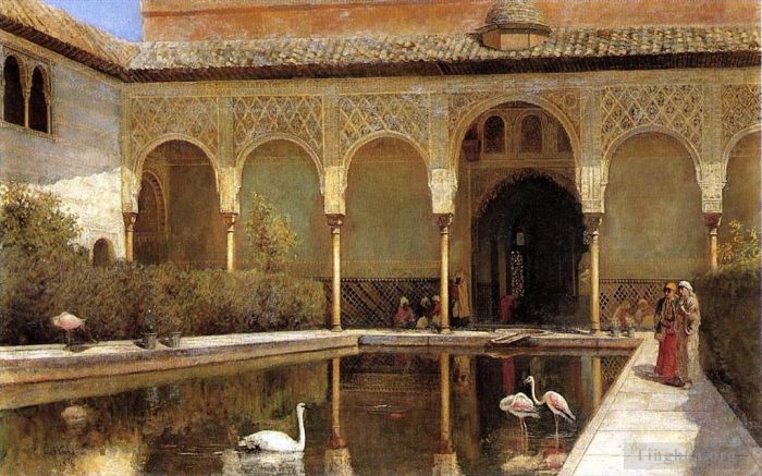 Edwin Lord Weeks Ölgemälde - Ein Hof in der Alhambra zur Zeit der Mauren