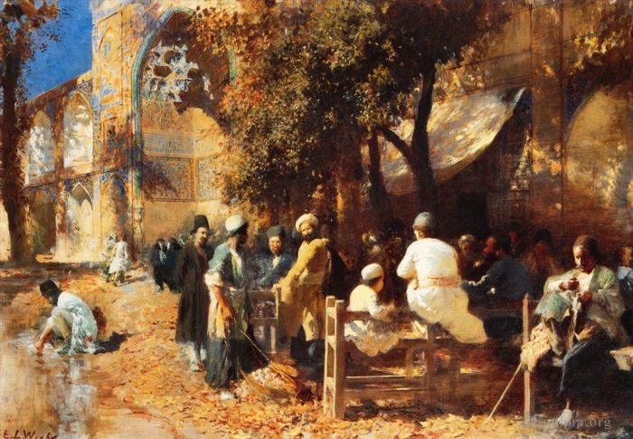 Edwin Lord Weeks Ölgemälde - Ein persisches Café