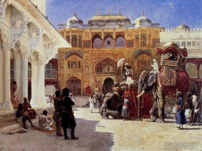 Edwin Lord Weeks Ölgemälde - Ankunft von Prinz Humbert dem Rajah im Palast von Amber