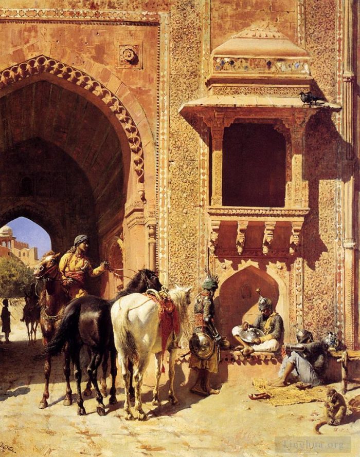 Edwin Lord Weeks Ölgemälde - Tor der Festung in Agra, Indien