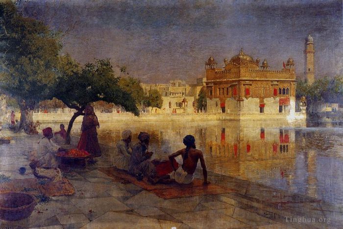 Edwin Lord Weeks Ölgemälde - Der Goldene Tempel Amritsar
