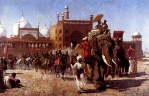 Edwin Lord Weeks Werk - Die Rückkehr des kaiserlichen Hofes aus der Großen Moschee in Delhi Edwin Lord Weeks
