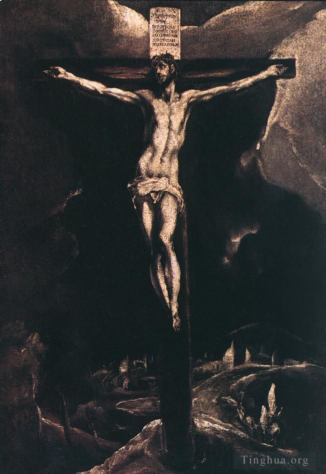 El Greco Ölgemälde - Christus am Kreuz 158Spanisch