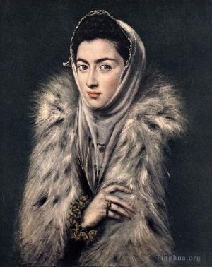 El Greco Werk - Dame mit Pelz 1577
