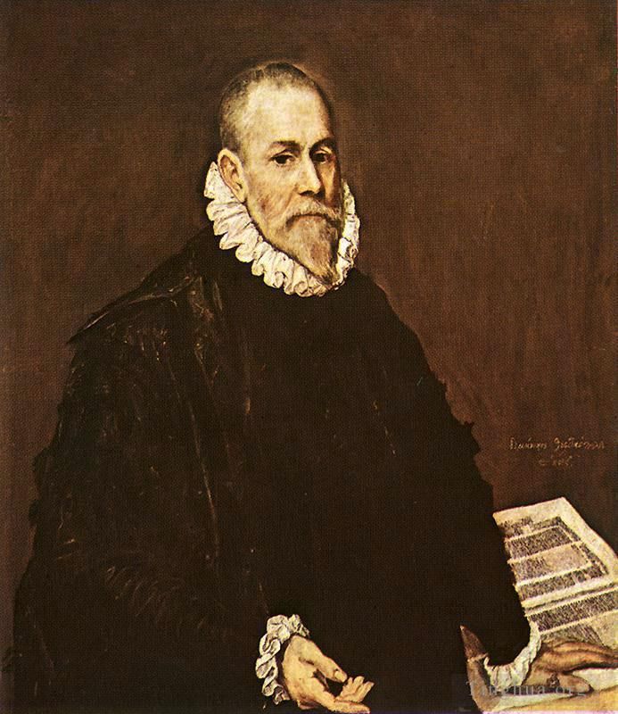 El Greco Ölgemälde - Porträt eines Arztes 1577