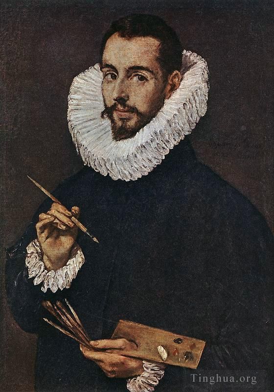 El Greco Ölgemälde - Porträt des Künstlersohns Jorge Manuel