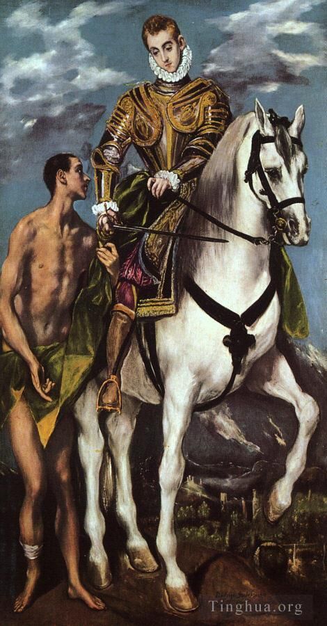 El Greco Ölgemälde - St. Martin und der Bettler