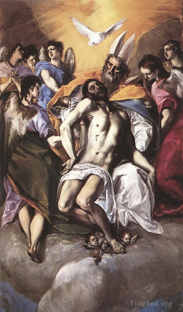 El Greco Ölgemälde - Die Heilige Dreifaltigkeit 1577