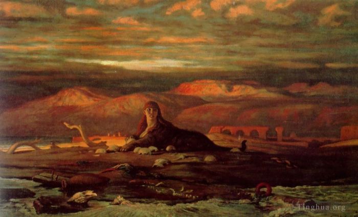 Elihu Vedder Ölgemälde - Die Sphinx der Küste