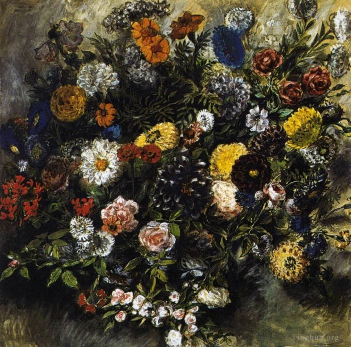 Ferdinand Victor Eugène Delacroix Ölgemälde - Blumenstrauß