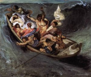 Ferdinand Victor Eugène Delacroix Werk - Skizze „Christus am See von Gennezaret“.
