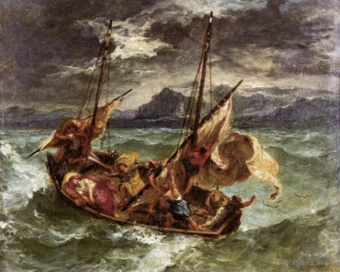 Ferdinand Victor Eugène Delacroix Ölgemälde - Christus am See von Gennezaret