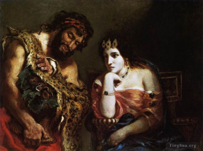 Ferdinand Victor Eugène Delacroix Ölgemälde - Kleopatra und der Bauer