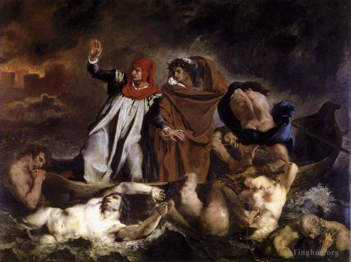 Ferdinand Victor Eugène Delacroix Ölgemälde - Die Bark von Dante