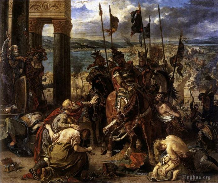 Ferdinand Victor Eugène Delacroix Ölgemälde - Der Einzug der Kreuzfahrer in Konstantinopel