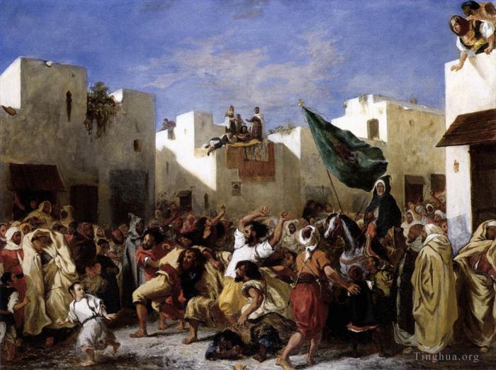 Ferdinand Victor Eugène Delacroix Ölgemälde - Die Fanatiker von Tanger