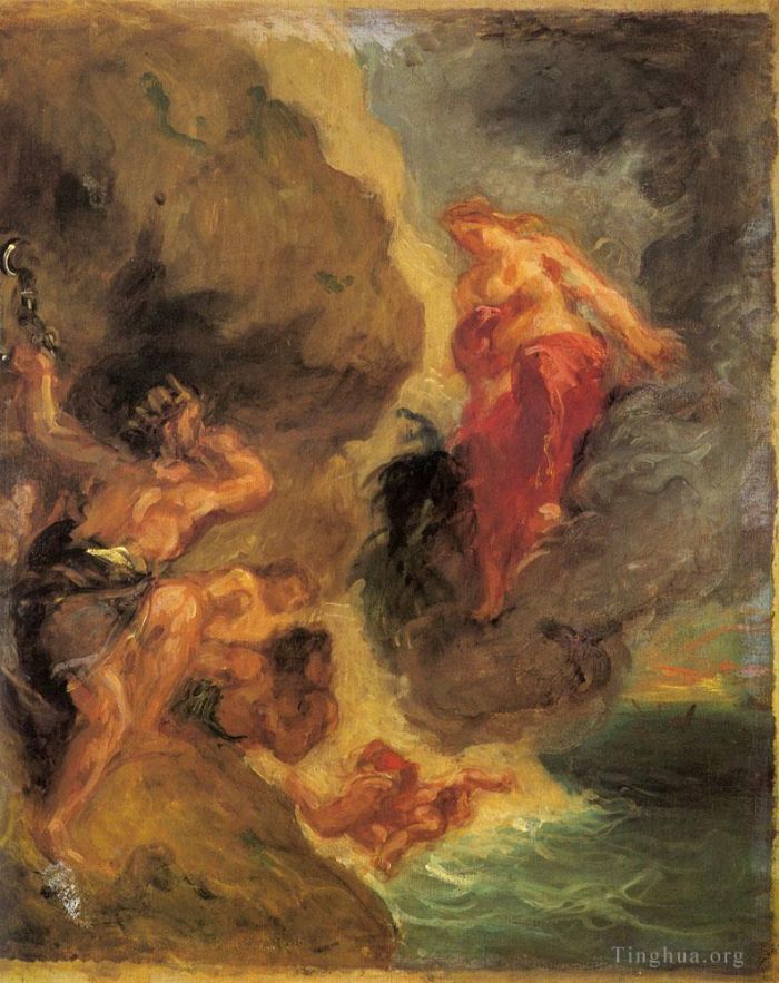Ferdinand Victor Eugène Delacroix Ölgemälde - Winter Juno und Aeolus