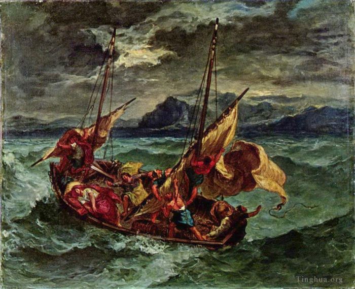 Ferdinand Victor Eugène Delacroix Ölgemälde - Christus auf dem See Genezareth 1854