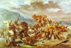 Ferdinand Victor Eugène Delacroix Werk - Löwenjagd