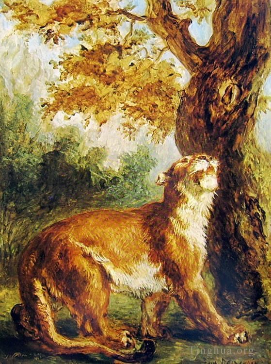 Ferdinand Victor Eugène Delacroix Ölgemälde - Puma 1859