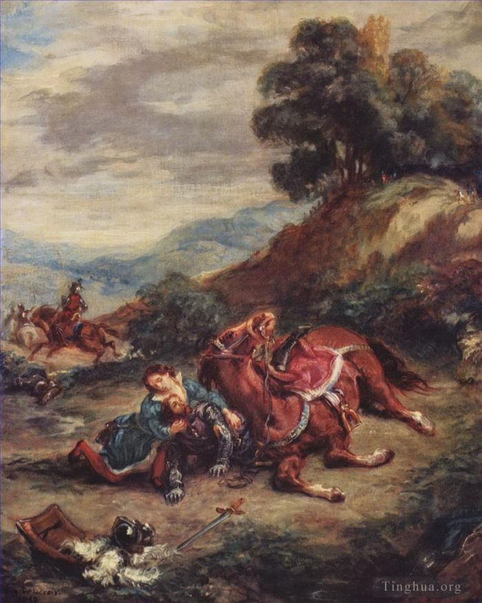 Ferdinand Victor Eugène Delacroix Ölgemälde - Der Tod von Laras 1858