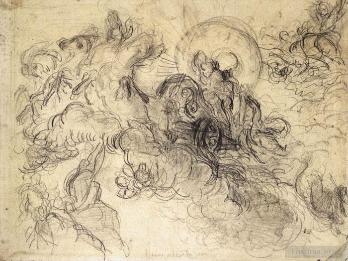 Ferdinand Victor Eugène Delacroix Andere Malerei - Apollo Slays Python-Skizze
