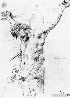 Ferdinand Victor Eugène Delacroix Werk - Christus am Kreuz Skizze 2