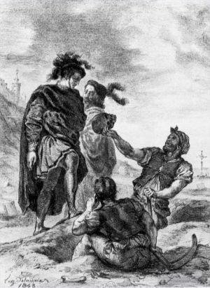 Ferdinand Victor Eugène Delacroix Werk - Hamlet und Horatio in der Friedhofsskizze