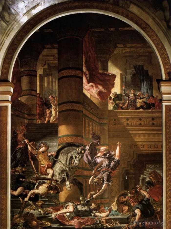Ferdinand Victor Eugène Delacroix Andere Malerei - Heliodoros aus dem Tempel vertrieben