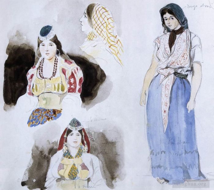 Ferdinand Victor Eugène Delacroix Andere Malerei - Marokkanische Frauen