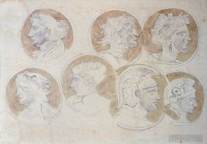 Ferdinand Victor Eugène Delacroix Werk - Studien über antike Medaillons