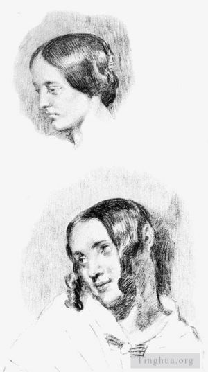 Ferdinand Victor Eugène Delacroix Werk - Studie für Jenny Le Guillou und Josephine de Forget